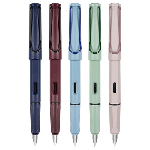 Tovbmup 5 Stück Nachfüllbare Füllfederhalter mit Ergonomischem Griffstück und 0.38mm Extra Feiner Spitze - Das perfekte Geschenk für Lehrer, Schüler, Kinder und Freunde Tovbmup 5 Stück Nachfüllbare Füllfederhalter mit Ergonomischem Griffstück und 0.38mm Extra Feiner Spitze - Das perfekte Geschenk für Lehrer, Schüler, Kinder und Freunde von Tovbmup