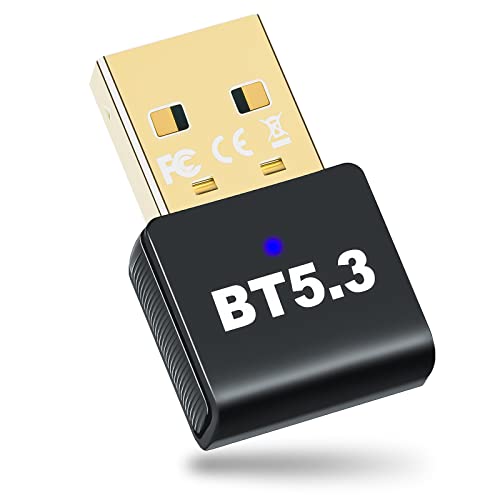 Bluetooth Adapter 5.3, Pc, unterstützt Windows 8.1/10 /11 Kostenloses Plug-and-Play-Laufwerk Freies Fahren Unterstützt 7 gleichzeitig verbundene Geräte von Towkom