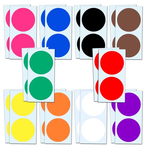 100 Stück - 75mm Klebepunkte Bunt Groß, Farbige Aufkleber Markierungspunkte - 10 Farben von TownStix