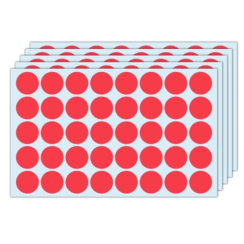 1000 Stück, 25mm - Klebepunkte Rot, Rote Punkte Aufkleber Sticker, Runde Punktaufkleber Markierungspunkte 1000 Stück, 25mm - Klebepunkte Rot, Rote Punkte Aufkleber Sticker, Runde Punktaufkleber Markierungspunkte von TownStix