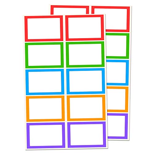 1000 Stück, Bunt Namensschilder Aufkleber Etiketten - 75 x 50 mm, 5 Farben 1000 Stück, Bunt Namensschilder Aufkleber Etiketten - 75 x 50 mm, 5 Farben von TownStix