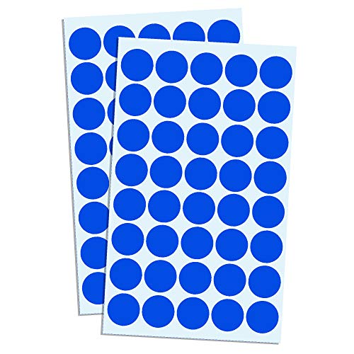 2000 Stück, 20mm Punktaufkleber Klebepunkte Aufkleber Etiketten Markierungspunkte Selbstklebende - Blau von TownStix