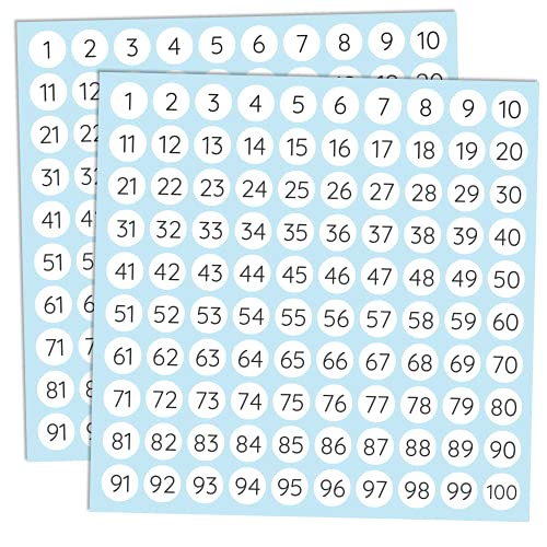 25 Blatt - 1-100 Zahlen Nummern Aufkleber Sticker Klebezahlen - 10mm, 2500 Stück 25 Blatt - 1-100 Zahlen Nummern Aufkleber Sticker Klebezahlen - 10mm, 2500 Stück von TownStix