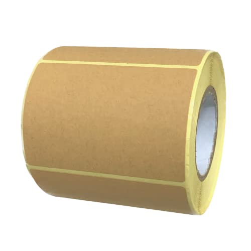 300 Stück - Etiketten Kraftpapier Selbstklebend, Aufkleber zum Beschriften - 75 x 50 mm von TownStix