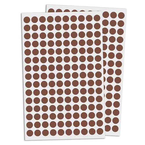 3000 Stück, 10mm Klebepunkte Etiketten Aufkleber Selbstklebende - Braun von TownStix