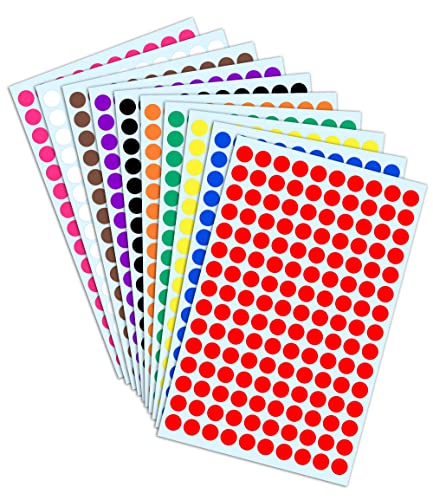 3000 Stück, 10mm Klebepunkte Runde Punktaufkleber Etiketten Markierungspunkte - 10 Farben 3000 Stück, 10mm Klebepunkte Runde Punktaufkleber Etiketten Markierungspunkte - 10 Farben von TownStix