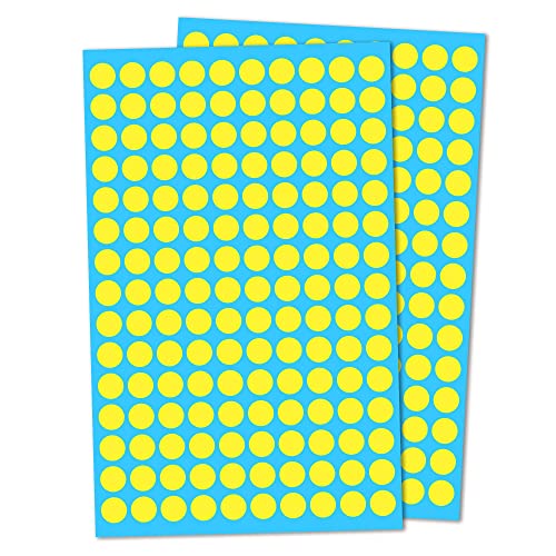 3000 Stück, 10mm Klebepunkte Runde Punktaufkleber Etiketten Markierungspunkte - Gelb von TownStix
