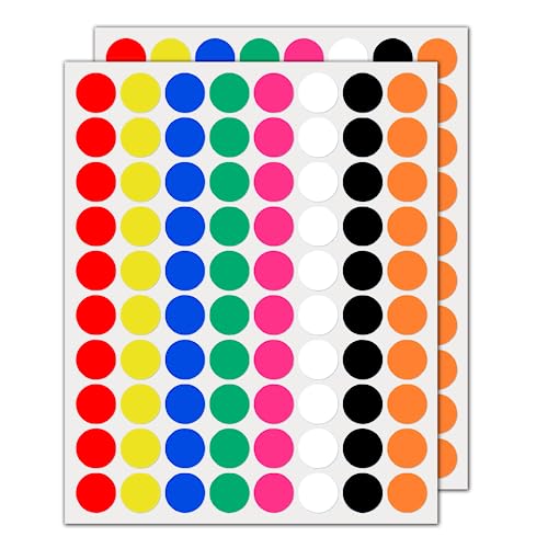 TownStix 6000 Stück, 20mm Bunte Runde Punktaufkleber - 8 Farben: Rot, Blau, Schwarz, Gelb, Orange, Rosa, Weiß, Grün TownStix 6000 Stück, 20mm Bunte Runde Punktaufkleber - 8 Farben: Rot, Blau, Schwarz, Gelb, Orange, Rosa, Weiß, Grün von TownStix