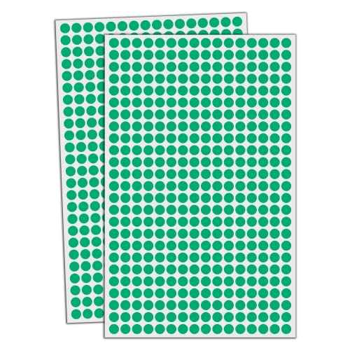 6000 Stück, 8mm Klebepunkte Runde Punktaufkleber Etiketten Markierungspunkte - Grün von TownStix