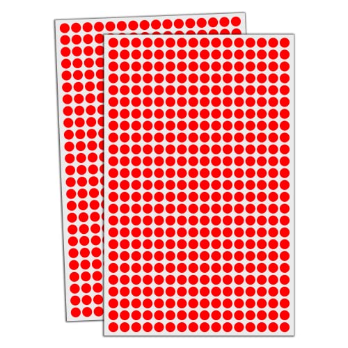 6000 Stück, 8mm Klebepunkte Runde Punktaufkleber Etiketten Markierungspunkte - Rot von TownStix