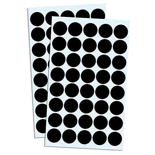 8000 Stück, 20mm Punktaufkleber Klebepunkte Aufkleber Etiketten Markierungspunkte Selbstklebende - Schwarz von TownStix