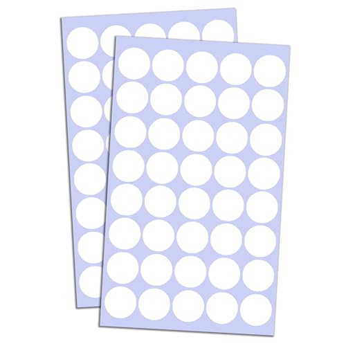 8000 Stück, 20mm Punktaufkleber Klebepunkte Aufkleber Etiketten Markierungspunkte Selbstklebende - Weiß von TownStix