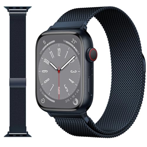 Original Edelstahl Milanese Loop Kompatibel mit Apple Watch Armband 38mm 40mm 41mm 42mm 44mm 45mm 46mm 49mm, Ersatzband für iwatch Ultra 2/Ultra, SE Series 10 9 8 7 6 5 4 3 2 1 von Towonshy