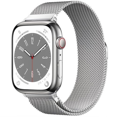 Original Edelstahl Milanese Loop Kompatibel mit Apple Watch Armband 49mm 45mm 44mm 42mm 41mm 40mm 38mm, Ersatzband für iwatch Series 9 Ultra/Ultra 2,SE, Series 8 7 6 5 4 3 2 1 von Towonshy