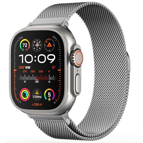 Original Edelstahl Milanese Loop Kompatibel mit Apple Watch Armband 49mm 46mm 45mm 44mm 42mm 41mm 40mm 38mm, Ersatzband für iwatch Ultra/Ultra 2, SE, Series 10 9 8 7 6 5 4 3 2 1 Original Edelstahl Milanese Loop Kompatibel mit Apple Watch Armband 49mm 46mm 45mm 44mm 42mm 41mm 40mm 38mm, Ersatzband für iwatch Ultra/Ultra 2, SE, Series 10 9 8 7 6 5 4 3 2 1 von Towonshy