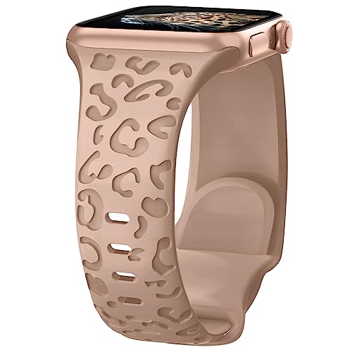 Towsnails Kompatibel mit Apple Watch Armband,Serie 38mm,40mm,41mm,42 mm,44 mm,45 mm,für Damen und Herren,weiches Silikonband,Leopardenmuster,Ersatzarmbänder für iWatch Serie8/7/6/5/4/3/2/1/SE/Serie2 Towsnails Kompatibel mit Apple Watch Armband,Serie 38mm,40mm,41mm,42 mm,44 mm,45 mm,für Damen und Herren,weiches Silikonband,Leopardenmuster,Ersatzarmbänder für iWatch Serie8/7/6/5/4/3/2/1/SE/Serie2 von Towsnails