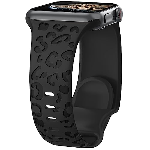 Towsnails Kompatibel mit Apple Watch Armband,Serie 38mm,40mm,41mm,42 mm,44 mm,45 mm,für Damen und Herren,weiches Silikonband,Leopardenmuster,Ersatzarmbänder für Serie 9/8/7/6/5/4/3/2/1/SE/Serie2 von Towsnails