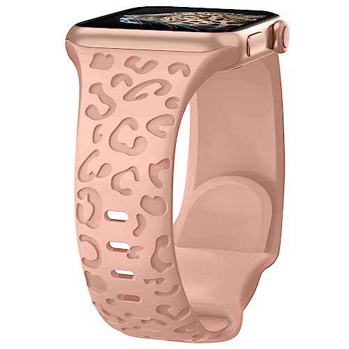 Towsnails Kompatibel mit Apple Watch Armband,Serie 38mm,40mm,41mm,42 mm,44 mm,45 mm,für Damen und Herren,weiches Silikonband,Leopardenmuster,Ersatzarmbänder für iWatch Serie8/7/6/5/4/3/2/1/SE/Serie2 von Towsnails