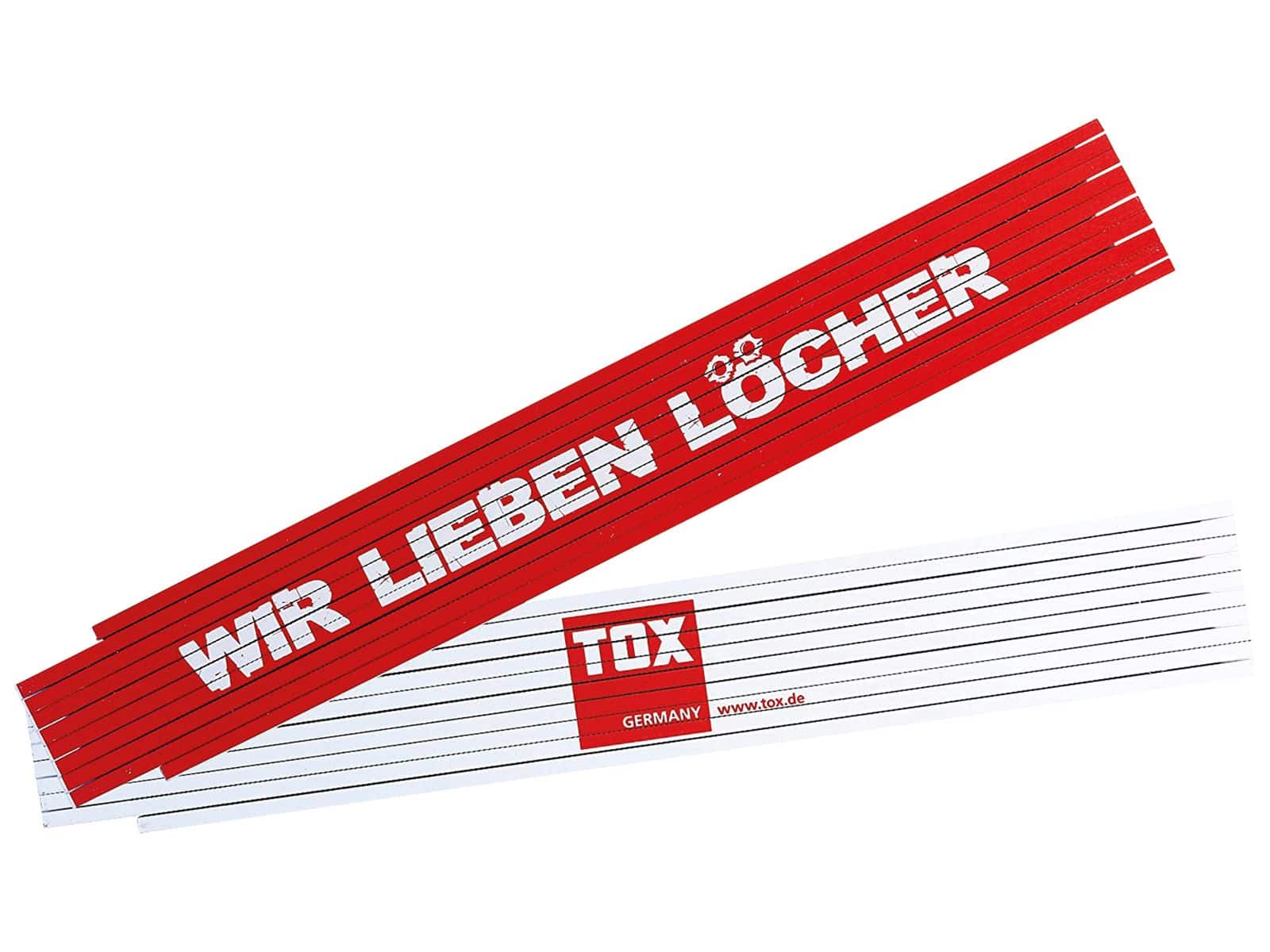 TOX Meterstab, Aufdruck:...wir lieben Löcher!, 2 m von Tox