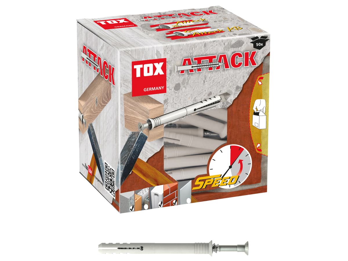 TOX Nageldübel Attack, 6x50 mm, 50 Stück von Tox