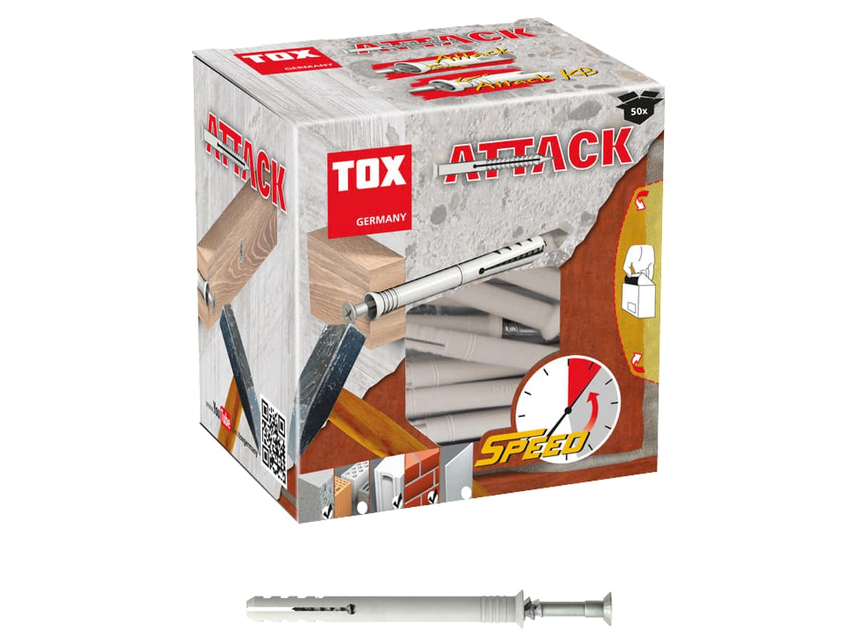 TOX Nageldübel Attack, 6x60 mm, 50 Stück von Tox