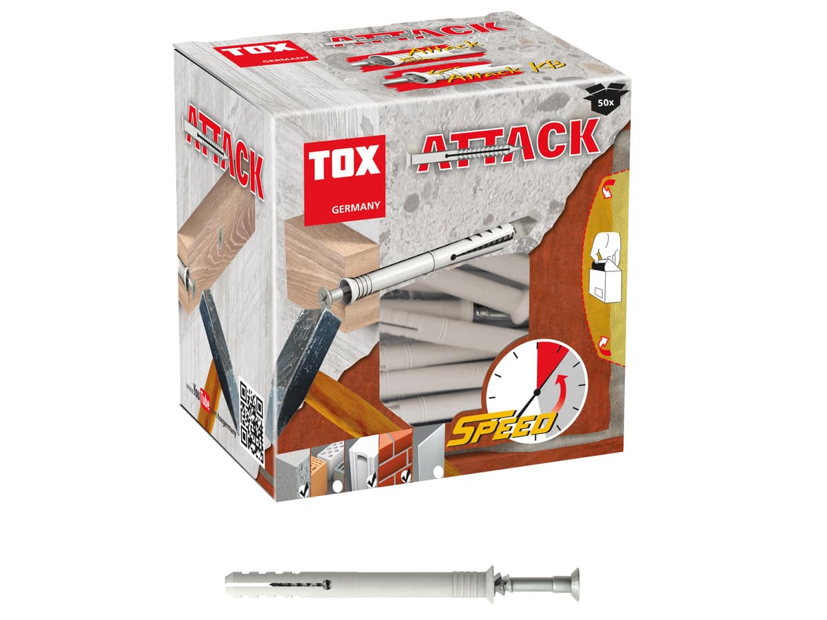 TOX Nageldübel Attack, 8x80 mm, 50 Stück von Tox