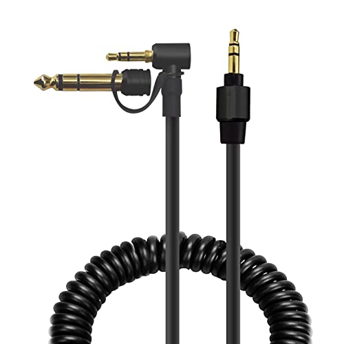 Toxaoii 3,5 mm auf 3,5 mm / 6,5 mm Ersatz-Audio-Aux-Kabel, Kopfhörer-Verlängerungskabel, kompatibel mit Monster Beats by Dr. Dre Solo Pro Detox Edition Kopfhörern (schwarz, 1,8–3 m) von Toxaoii