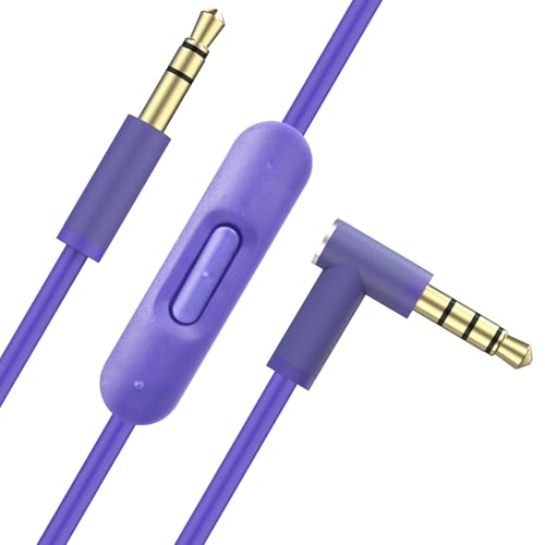 Toxaoii Ersatz-Audiokabel mit Inline-Mikrofon und Steuerung, kompatibel mit Beats Solo 2/Solo 3/Studio 3/Pro/Detox/Wireless/Mixr/Executive/Pill Kopfhörern (lila) von Toxaoii
