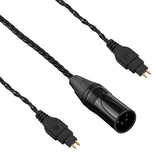 Toxaoii Ersatz-Audiokabel HD600, 4-polig, XLR, symmetrisches Kabel, kompatibel mit Sennheiser HD6XX HD660s HD650 HD600 HD565 HD580 HD58X Kopfhörerkabel (1,8 m) von Toxaoii