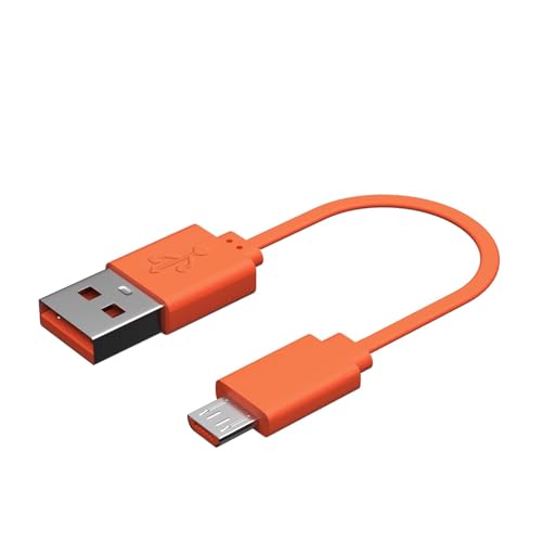 Toxaoii Micro USB Ladekabel, flaches Design, Stromkabel, kompatibel mit JBL Flip4 Flip3 Charge2+ Charge3 Pulse2 Pulse3 Clip2 Lautsprecher -Orange (25CM) von Toxaoii
