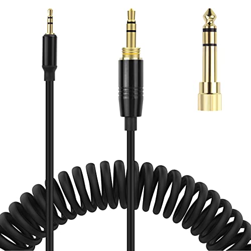 Toxaoii QC45 Spiral-Audiokabel, kompatibel mit Bose QuietComfort QC 45, QC35 II, QC 35, OE2 OE2i Soundlink SoundTrue Kopfhörer mit 6,35 mm Adapter für Gitarre/Xbox One/PS4 (1,2 bis 4,8 m) von Toxaoii