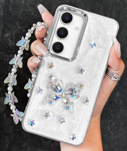 Toycamp Schutzhülle für Samsung Galaxy A16 5G – für Damen und Mädchen, niedliches Kawaii-3D-Schmetterlings-Blumen-Design mit Charm, Schmetterlingen, Handgelenkkette, ästhetisch, für Samsung A16 5G Toycamp Schutzhülle für Samsung Galaxy A16 5G – für Damen und Mädchen, niedliches Kawaii-3D-Schmetterlings-Blumen-Design mit Charm, Schmetterlingen, Handgelenkkette, ästhetisch, für Samsung A16 5G von Toycamp