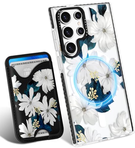 Toycamp Schutzhülle für Samsung Galaxy S25 Ultra – kompatibel mit Magsafe Kreditkartenhalter, Brieftasche, magnetisch, niedlich, für Damen, Teenager, Mädchen, Kawaii, Mädchen, hübsches Blumendesign Toycamp Schutzhülle für Samsung Galaxy S25 Ultra – kompatibel mit Magsafe Kreditkartenhalter, Brieftasche, magnetisch, niedlich, für Damen, Teenager, Mädchen, Kawaii, Mädchen, hübsches Blumendesign von Toycamp