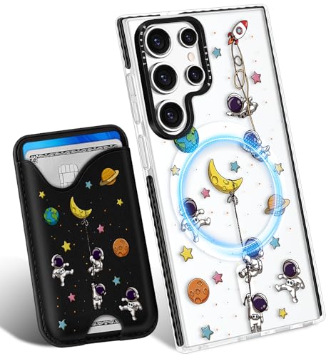 Toycamp Schutzhülle für Samsung Galaxy S25 Ultra – kompatibel mit Magsafe Kreditkartenhalter, Brieftasche, magnetisch, niedlich, für Frauen, Teenager, Mädchen, Kawaii, Mädchen, einzigartiges von Toycamp