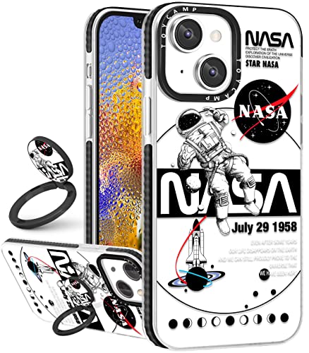 Toycamp Schutzhülle für iPhone 13 Mini, Motiv: Astronaut, niedliches Cartoon-Design für Männer, Jungen, Mädchen, Teenager, Cooler Kosmonauten-Druck, transparente Schutzhülle mit Ring-Ständer, für Toycamp Schutzhülle für iPhone 13 Mini, Motiv: Astronaut, niedliches Cartoon-Design für Männer, Jungen, Mädchen, Teenager, Cooler Kosmonauten-Druck, transparente Schutzhülle mit Ring-Ständer, für von Toycamp
