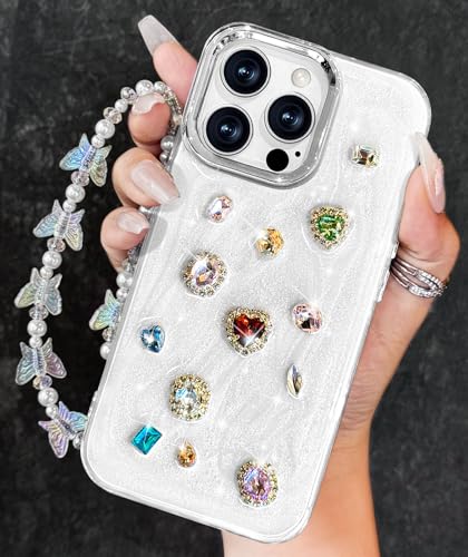 Toycamp Schutzhülle für iPhone 16 Pro Max – für Damen und Mädchen, niedliches Kawaii-Design, 3D-Diamant-Design mit Charm, Schmetterling, Handgelenkkette, ästhetisch, hübsch, Teenager-Hüllen für iPhone Toycamp Schutzhülle für iPhone 16 Pro Max – für Damen und Mädchen, niedliches Kawaii-Design, 3D-Diamant-Design mit Charm, Schmetterling, Handgelenkkette, ästhetisch, hübsch, Teenager-Hüllen für iPhone von Toycamp