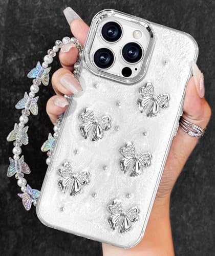 Toycamp Schutzhülle für iPhone 16 Pro Max – für Frauen und Mädchen, niedliches Kawaii-3D-Schleifen-Design mit Charm, Schmetterling, Handgelenkkette, ästhetisch, hübsch, einzigartig, modische Hüllen Toycamp Schutzhülle für iPhone 16 Pro Max – für Frauen und Mädchen, niedliches Kawaii-3D-Schleifen-Design mit Charm, Schmetterling, Handgelenkkette, ästhetisch, hübsch, einzigartig, modische Hüllen von Toycamp