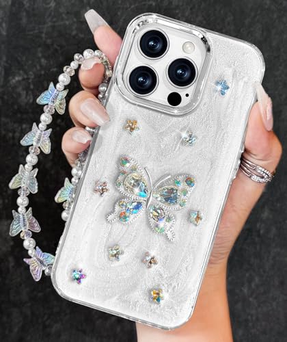 Toycamp Schutzhülle für iPhone 16 Pro Max – für Frauen und Mädchen, niedliches Kawaii-3D-Schmetterlings-Blumen-Design mit Charm, Schmetterlingen, Handgelenkkette, ästhetische Hüllen für iPhone 16 Pro Toycamp Schutzhülle für iPhone 16 Pro Max – für Frauen und Mädchen, niedliches Kawaii-3D-Schmetterlings-Blumen-Design mit Charm, Schmetterlingen, Handgelenkkette, ästhetische Hüllen für iPhone 16 Pro von Toycamp