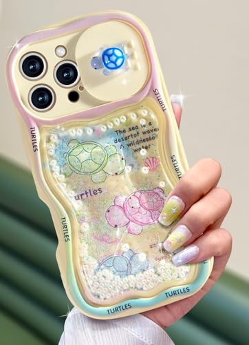 Toycamp Schutzhülle für iPhone 16 Pro Max – niedliche Handy-Schutzhülle für Damen und Mädchen, Schildkröten mit Schiebekamera-Abdeckung, Glitzer, Cartoon, Kawaii-Design, fließende Flüssigkeit Toycamp Schutzhülle für iPhone 16 Pro Max – niedliche Handy-Schutzhülle für Damen und Mädchen, Schildkröten mit Schiebekamera-Abdeckung, Glitzer, Cartoon, Kawaii-Design, fließende Flüssigkeit von Toycamp