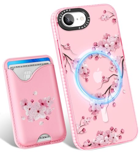 Toycamp Schutzhülle für iPhone 16e, 15,4 cm (6,1 Zoll), kompatibel mit Magsafe-Kreditkartenhalter, magnetisch, niedlich, für Damen, Teenager, Mädchen, Kawaii, Mädchen, einzigartiges Blumendesign von Toycamp