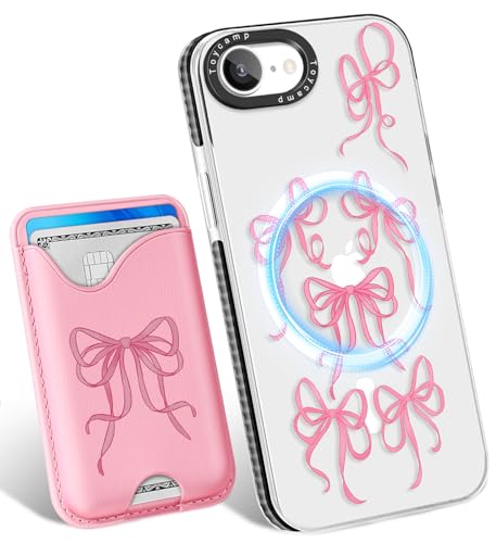 Toycamp Schutzhülle für iPhone 16e, 15,4 cm (6,1 Zoll), kompatibel mit Magsafe-Kreditkartenhalter, magnetisch, niedlich, für Damen, Teenager, Mädchen, Kawaii, Mädchen, einzigartiges Schleifen-Design von Toycamp