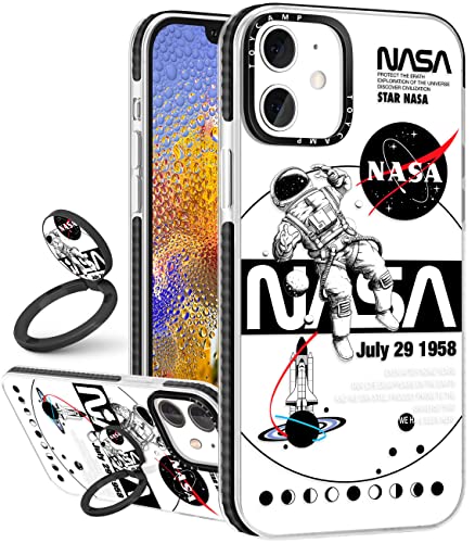 Toycamp Schutzhülle für iPhone 12 Mini, Motiv: Astronaut, niedliches Cartoon-Design für Männer, Jungen, Mädchen, Teenager, cooler Kosmonauten-Druck, transparente Schutzhülle mit Ring-Ständer, für Toycamp Schutzhülle für iPhone 12 Mini, Motiv: Astronaut, niedliches Cartoon-Design für Männer, Jungen, Mädchen, Teenager, cooler Kosmonauten-Druck, transparente Schutzhülle mit Ring-Ständer, für von Toycamp