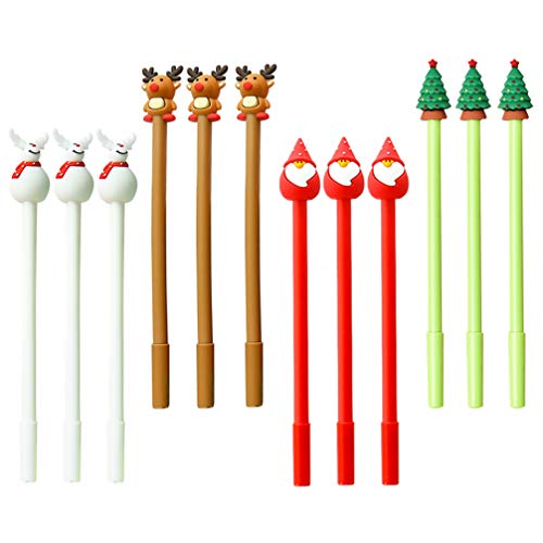 Toyvian 12 Stück Weihnachtskugelschreiber Füllt Das Schreiben von Kugelschreiber-Tintenroller-Kugelschreiber-Gelschreiber-Weihnachtsgeschenken für Kinder Und Lehrer Zurück zu Den von Toyvian