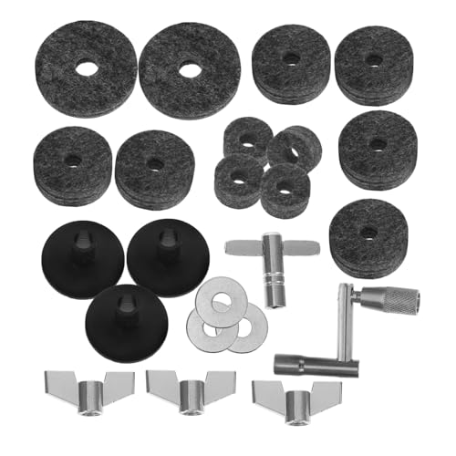 Toyvian 23 Teiliges Schlagzeug Set Muttern Beckenschlüssel Becken Ersatzschlüssel Beckenscheiben Beckenhülsen Beckenständer Unterlegscheiben Becken Ersatzscheiben Becken von Toyvian