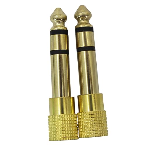 Toyvian 2st Adapter Für Stereo-kopfhörer Jack Ohrhörer Headset Kopfhöreranschlussadapter Kopfhöreradapter Audio-adapter Kopfhöreranschluss Männlich Auf Weiblich Golden Metall von Toyvian