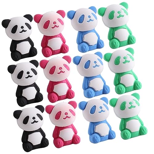 Toyvian 36 Stück Panda Radiergummi süße Mini-Radierer tragen süße Schulsachen Fänger Spaß panda kuscheltier kleine Radiergummis Fun Eraser für Radiergummis Masse von Toyvian
