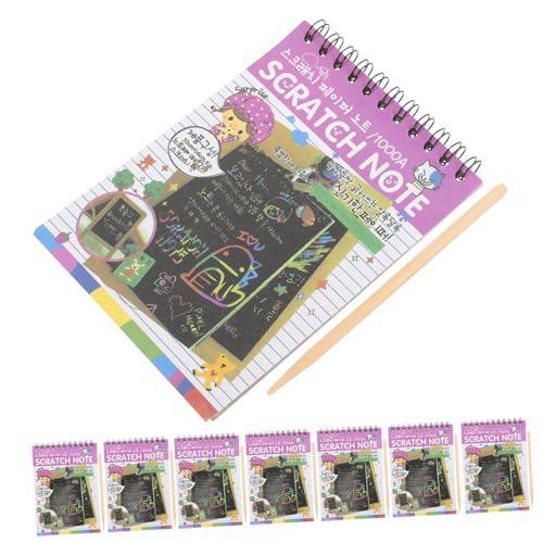 Toyvian 6 Sätze Tragbare Kratzmalerei Notizbücher Pads Kratzbrett Für Schmierpapier Notizblock Kratzpapierhandwerk -diy-zeichenspielzeug Kratz- Und Skizzenbuch Black Holz von Toyvian