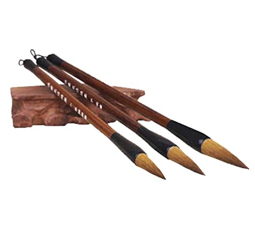 TozLu Chinesischer Pinsel, Kalligraphie-Pinsel, 3-teiliges chinesisches Kalligraphie-Zeichenpinsel-Set, kleine bis mittlere Kalligraphie-Pinsel for Malen, Schreiben, Kunst, Zeichnen, Wolfshaar weiß TozLu Chinesischer Pinsel, Kalligraphie-Pinsel, 3-teiliges chinesisches Kalligraphie-Zeichenpinsel-Set, kleine bis mittlere Kalligraphie-Pinsel for Malen, Schreiben, Kunst, Zeichnen, Wolfshaar weiß von TozLu
