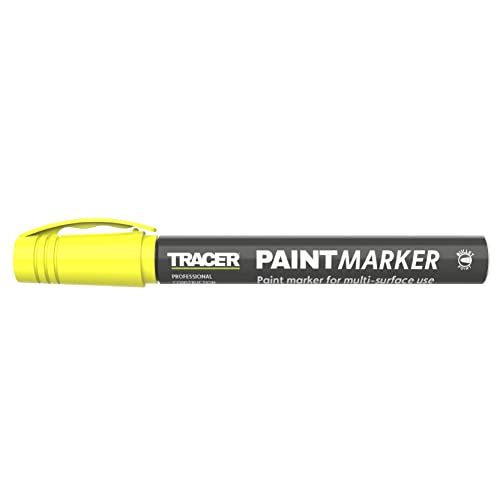 Tracer Baufarbmarker (1-3mm Universalmarker mit Rundspitze und deutlich sichtbarer Tinte) - Gelb von Tracer