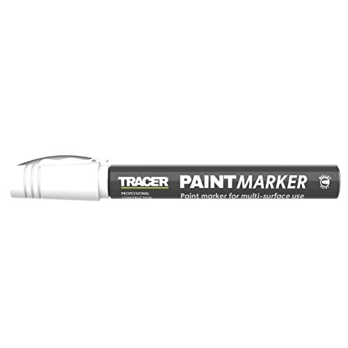Tracer Baufarbmarker (1-3mm Universalmarker mit Rundspitze und deutlich sichtbarer Tinte) - Weiß von Tracer